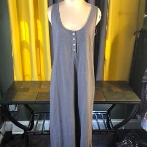 Dressing simply button front sleeveless dress in charcoal